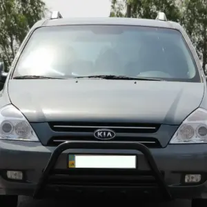 Кенгурятник WT003 Black (нерж) для KIA Carnival 2002–2013