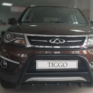 Кенгурятник WT003 Black (нерж) для Chery Tiggo 5 2013–