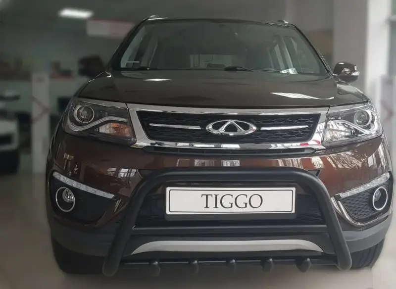 Кенгурятник WT003 Black (нерж) для Chery Tiggo 5 2013–