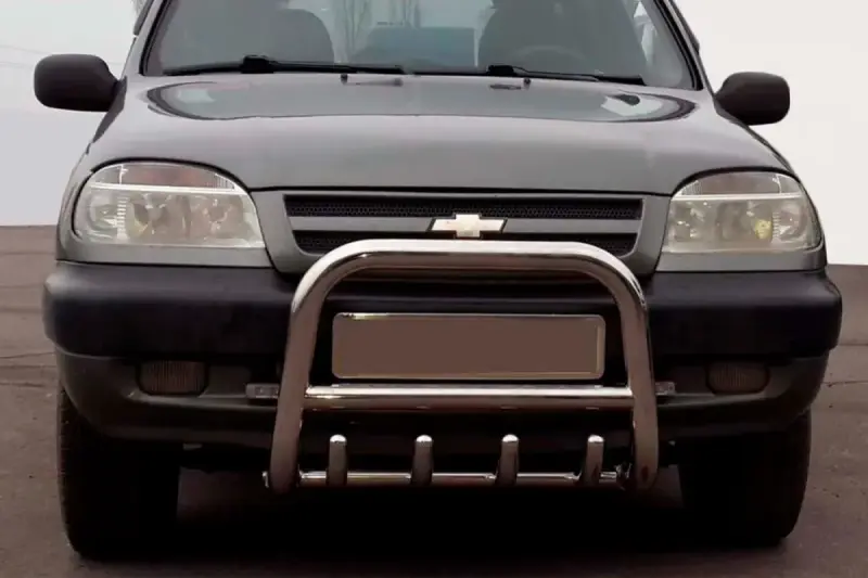Кенгурятник QT006 (нерж) для Chevrolet Niva 1998–2020