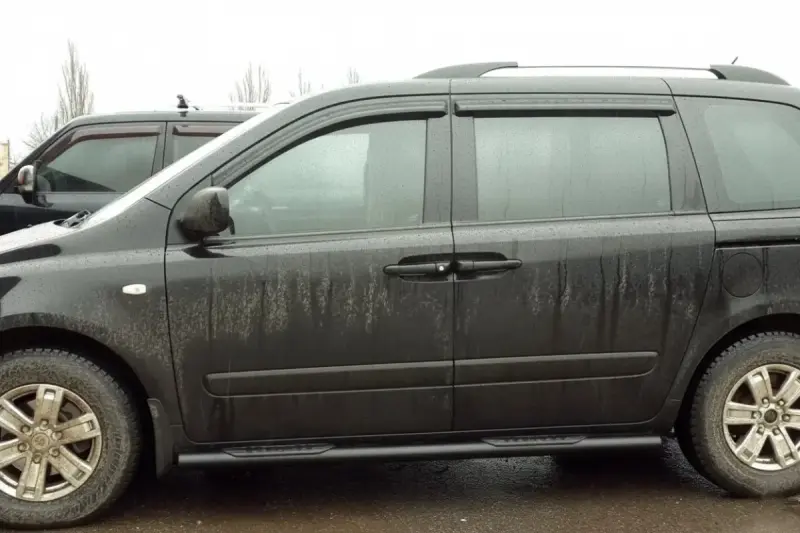 Бічні труби Black (2 шт., нерж) для KIA Carnival 2002–2013