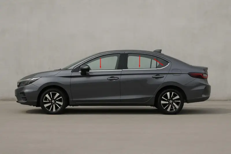 Окантовка вікон SD (6 шт, нерж) для Honda City 2021–