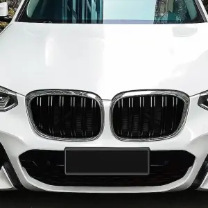 Ніздрі M-Look (2018-2021, чорний глянець з хром окантовкою) для BMW X4 G02 2018–