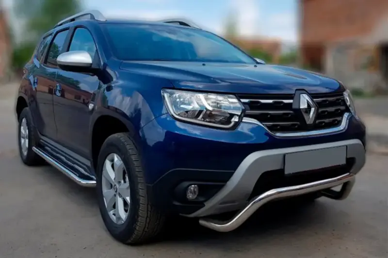 Кенгурятник WT007 (нерж.) для Dacia Duster 2018–2024