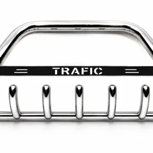 Кенгурятник WT004 з написом Trafic (нерж.) для Renault Trafic 2001–2015