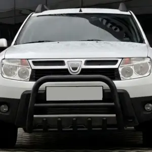 Кенгурятник без напису QT006 Black (нерж.) для Renault Duster 2008–2017