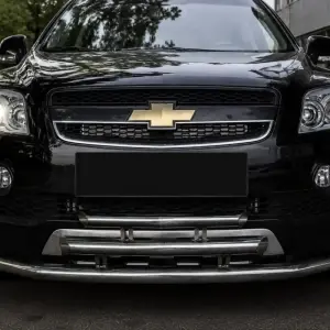 Передній потрійний захист (нерж.) для Chevrolet Captiva 2006–2019