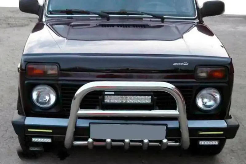 Кенгурятник QT006 (нерж.) для Lada Niva и Urban 1977–