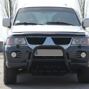 Кенгурятник QT006 Black (нерж) для Mitsubishi Pajero Sport 1996–2007