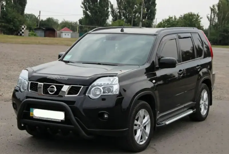 Передній захист WT003 Black (нерж) для Nissan X-trail T31 2007–2014