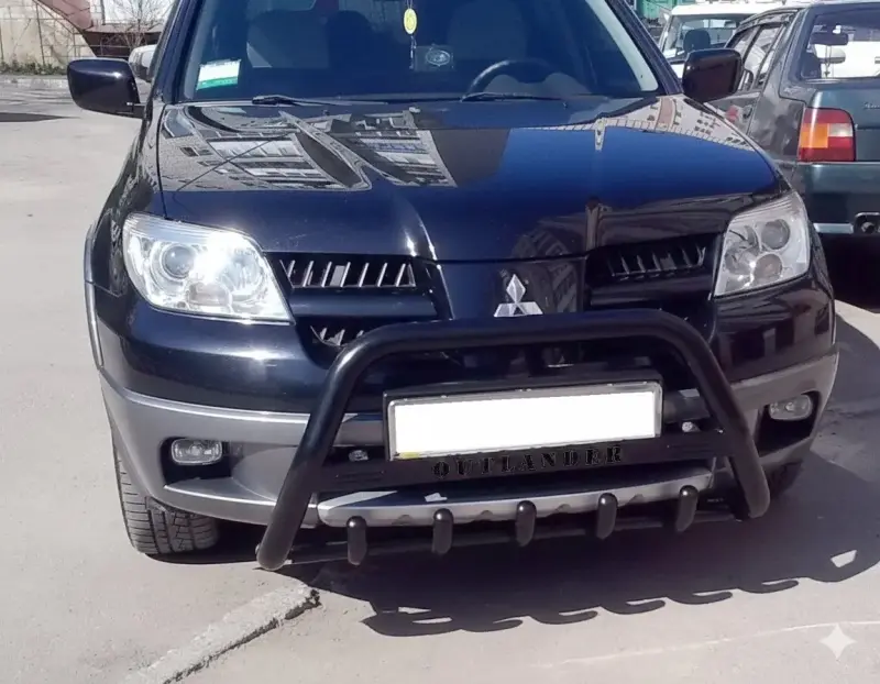 Кенгурятник WT004 Black (нерж.) для Mitsubishi Outlander 2001–2006