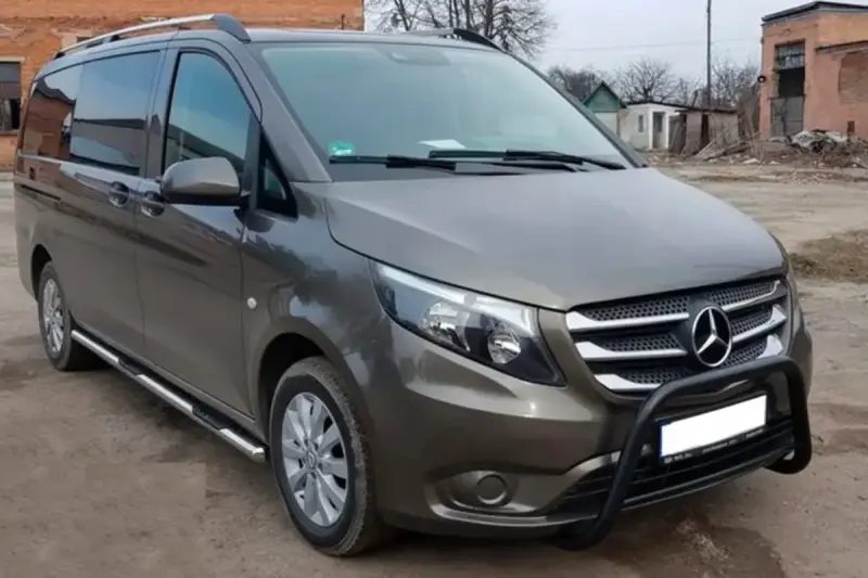 Кенгурятник WT006 Black (нерж.) для Mercedes-Benz Vito/V-class W447 2014–