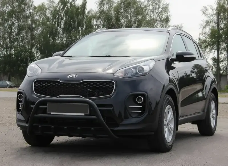 Кенгурятник WT003 Black (нерж) для KIA Sportage 2015–2021