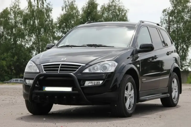 Кенгурятник WT003 Black (нерж) для SsangYong Kyron 2005–2014