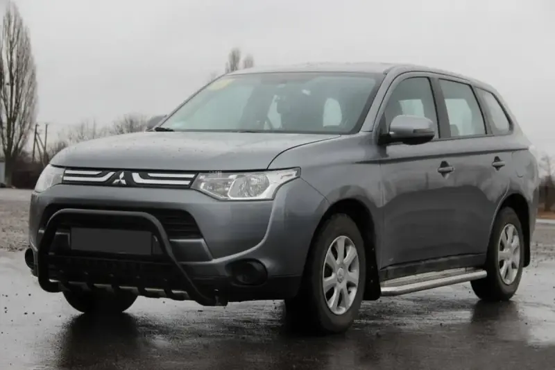 Кенгурятник WT004 Black (нерж.) для Mitsubishi Outlander 2012–2021