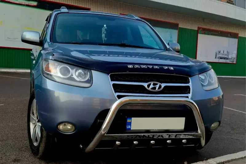 Кенгурятник WT004 (нерж.) для Hyundai Santa Fe 2 2006–2012