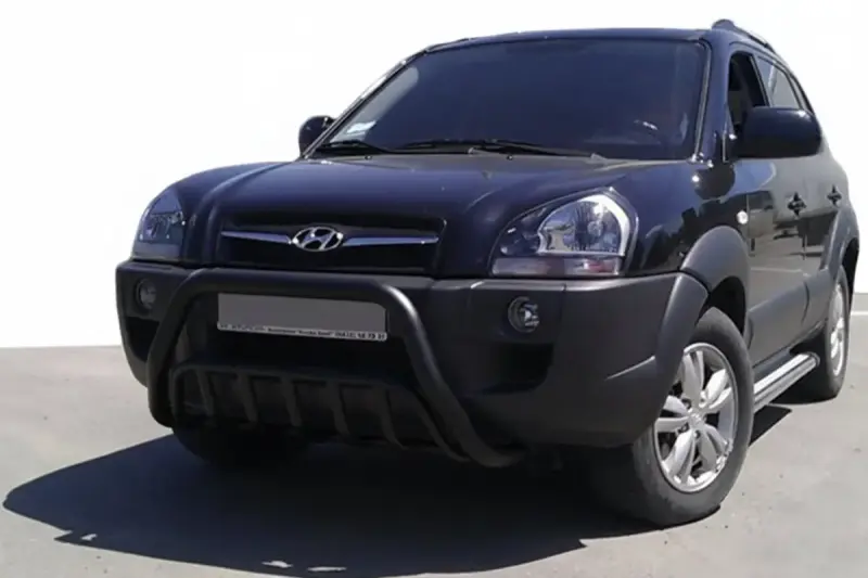 Кенгурятник WT002 Black (нерж.) для Hyundai Tucson JM 2004–