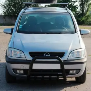 Кенгурятник QT006 Black (нерж) для Opel Zafira A 1998–2005