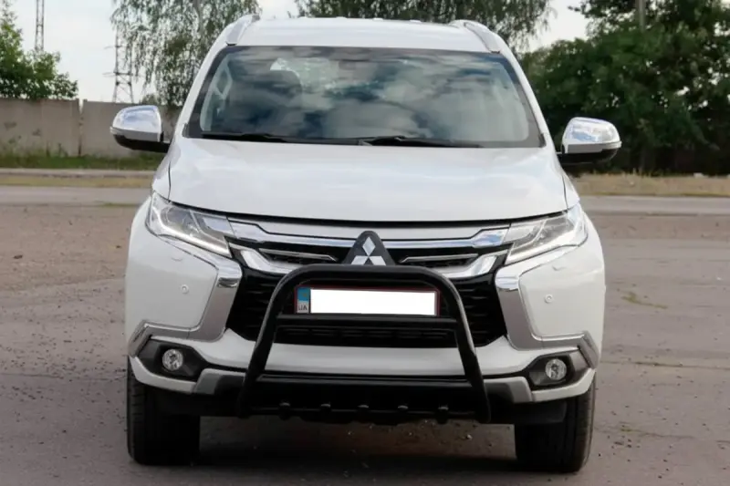 Кенгурятник WT008 Black (нерж) для Mitsubishi Pajero Sport 2015–