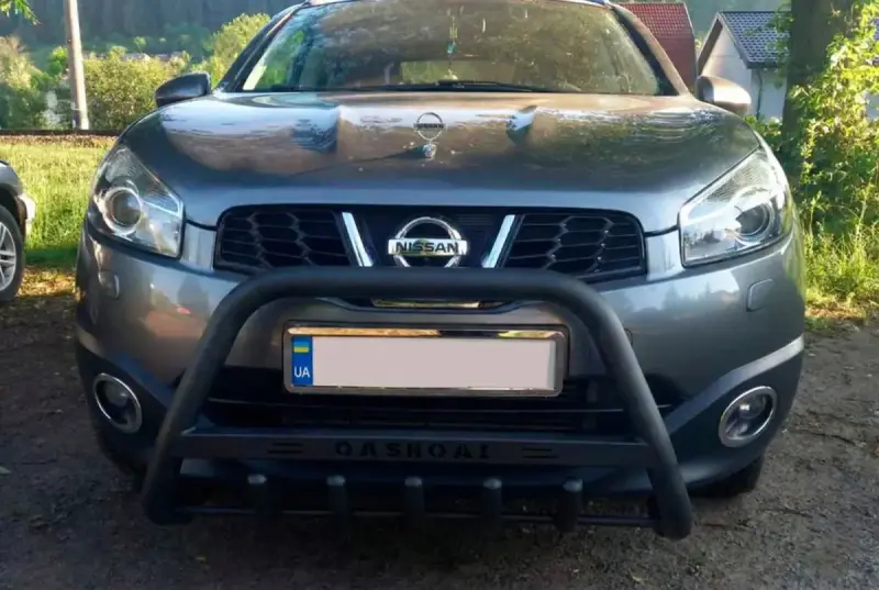 Кенгурятник WT004 Black (нерж) для Nissan Qashqai 2010–2014