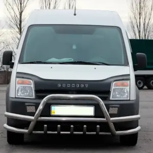 Кенгурятник з подвійними вусами WT003-Plus-2 (нерж.) для Ford Connect 2006–2009