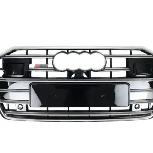 Передня решітка S-style (з ACC, чорна з хромом) для Audi A6 C8 2018–2025