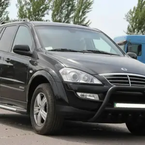 Кенгурятник WT003 Black (нерж) для SsangYong Action 2005–2018