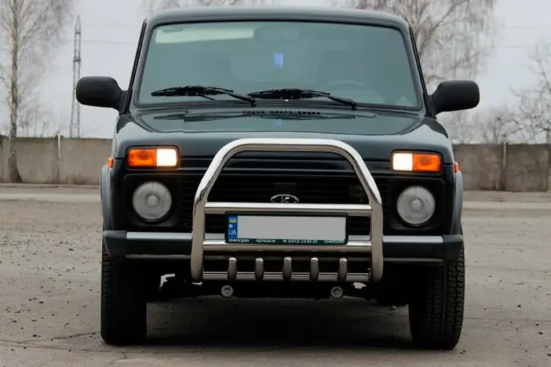 Кенгурятник QT007 (нерж.) для Lada Niva и Urban 1977–