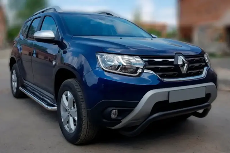 Кенгурятник WT007 Black (нерж.) для Renault Duster 2018–2024