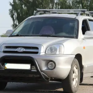Кенгурятник WT004 Black (нерж) для Hyundai Santa Fe 1 2000–2006