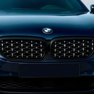 Ніздрі Diamond Silver V1 (2017-2020, чорна окантовка) для BMW 5 серія G30/G31 2017–2023