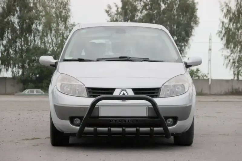 Кенгурятник WT004 Black (нерж.) для Renault Scenic/Grand 2003–2009