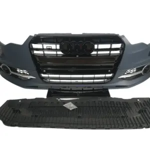 Передній бампер з чорною решіткою S6-Style (2011-2014) для Audi A6 C7 2011–2018