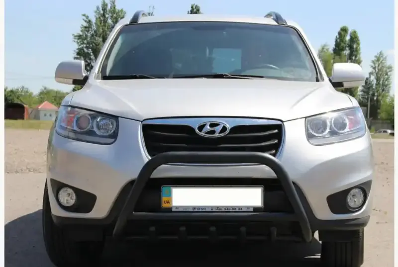 Кенгурятник WT003 Black (нерж.) для Hyundai Santa Fe 2 2006–2012