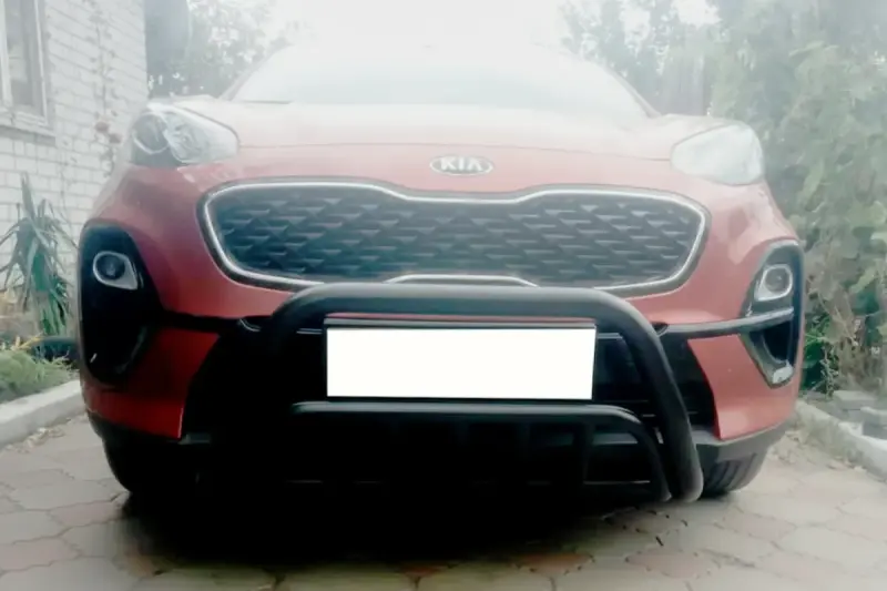 Передня дуга WT002 Black (нерж.) для KIA Sportage 2015–2021