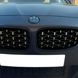 Ніздрі Diamond Silver (чорна окантовка) для BMW 5 серія F10/F11 2010–2016