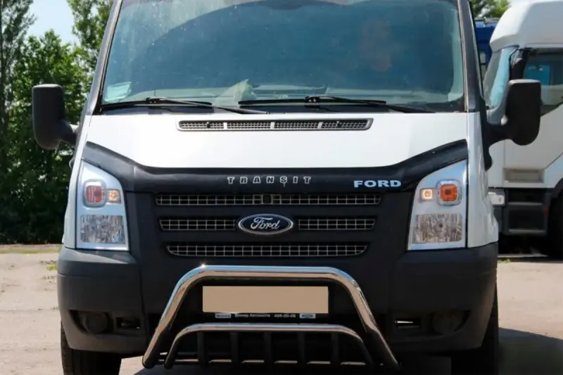 Кенгурятник WT002 (2006-2014, нерж.) для Ford Transit 2000–2014