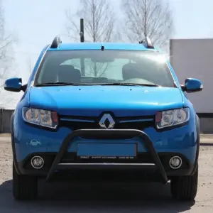 Передня дуга WT006 Black (нерж.) для Dacia Sandero 2013–2020