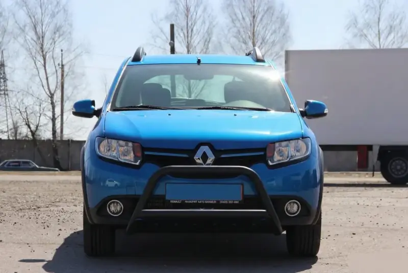 Передня дуга WT006 Black (нерж.) для Dacia Sandero 2013–2020