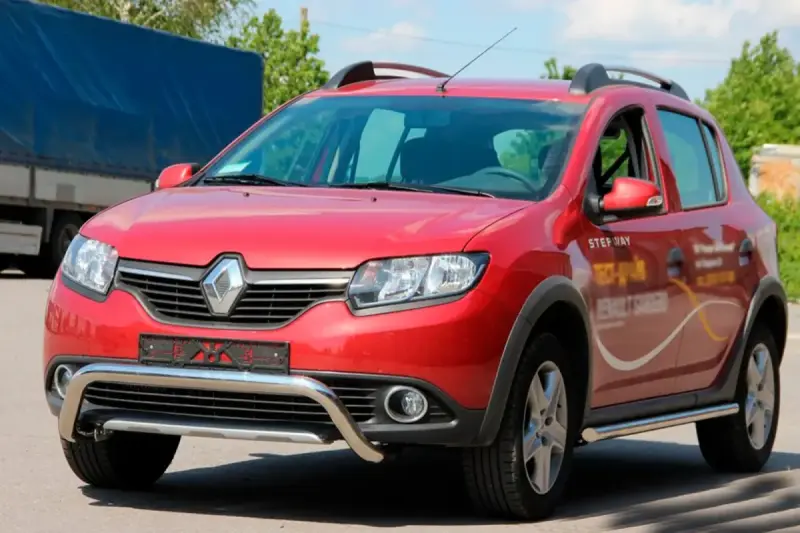 Передня дуга WT007 (нерж.) для Dacia Sandero 2013–2020