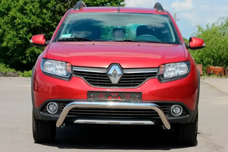 Передня дуга WT007 (нерж.) для Renault Sandero 2013–2022