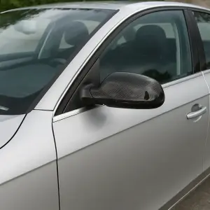 Накладки на дзеркала 2010-2015 (2шт, натуральний карбон) для Audi A4 B8 2007–2015