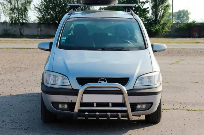 Кенгурятник QT006 (нерж) для Opel Zafira A 1998–2005