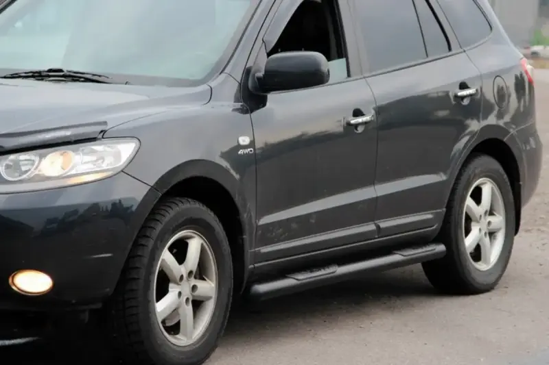 Бічні труби B3 Black (2 шт., нерж.) для Hyundai Santa Fe 2 2006–2012