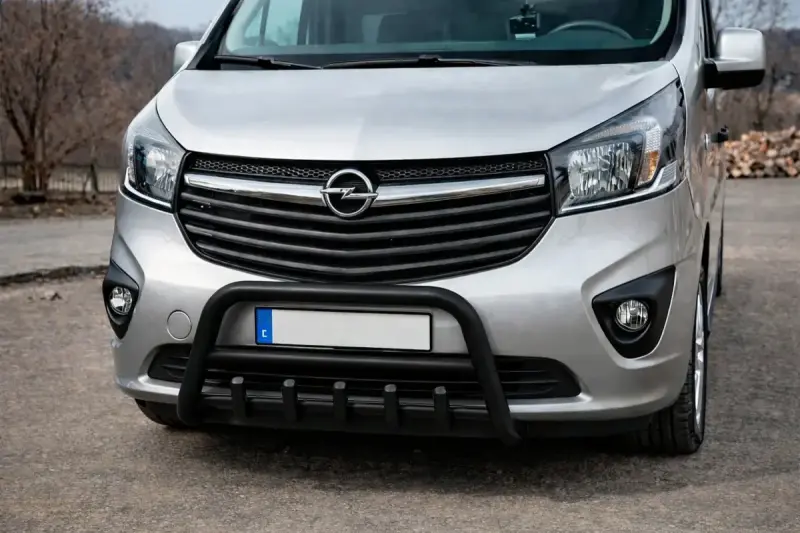 Кенгурятник WT003 Black (нерж) для Renault Trafic 2015–