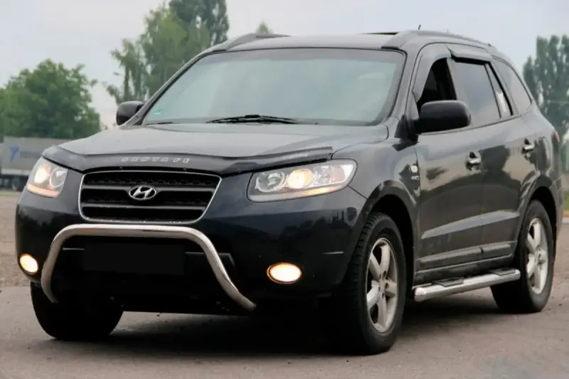 Кенгурятник WT007 (нерж.) для Hyundai Santa Fe 2 2006–2012