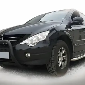 Кенгурятник WT005 Black (нерж) для SsangYong Action 2005–2018