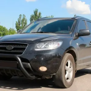 Кенгурятник WT002 Black (нерж.) для Hyundai Santa Fe 2 2006–2012