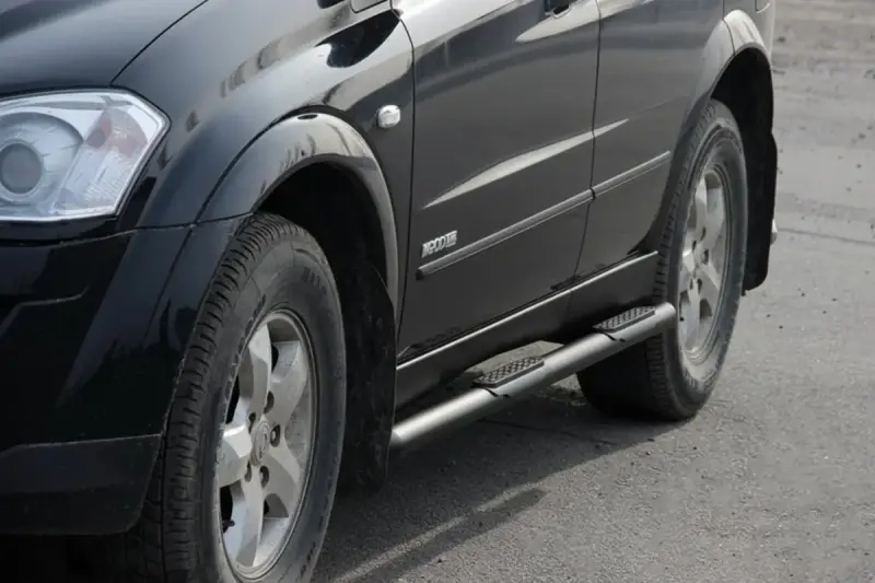 Бічні труби BB002 Black (2 шт., нерж.) для SsangYong Kyron 2005–2014