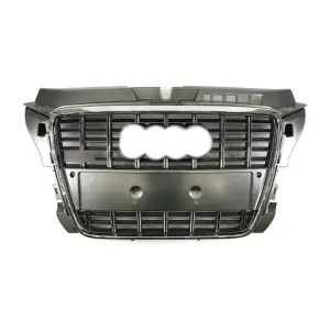Передня решітка S-style (2008-2012, сіра з хромом) для Audi A3 2003–2012